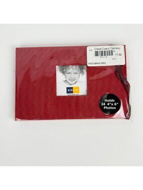 Kolo Noci 4" x 6" Photo Album Red Holds 24 Photos Archival Acid-Free 100-3603